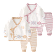 新生儿毛衣套装春装初生，婴儿针织开衫外套满月宝宝，线衣绑带和尚服
