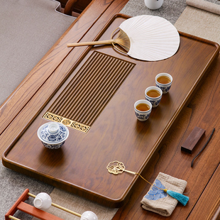 茶盘家用客厅新中式排水功夫，茶具套装轻奢茶海长方形小号实木茶台