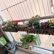 防腐木栅栏花盆碳化木花箱室内装饰镂空花箱木质花槽阳台花箱