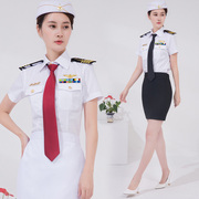夏季帅气衬衫女短袖，衬衣女航空制服空姐演出服，职业修身表演服