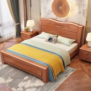 实木床1.8米双人床主卧婚床1.5m成人单人床，小户型气压高箱储物床
