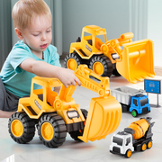 儿童工程车玩具车套装挖掘机，搅拌车挖土吊车大号，三四岁小汽车男孩