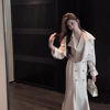 韩剧女主无袖内搭鱼尾裙+短款风衣女外套设计感长袖高级套装气质