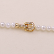 s925纯银时尚珍珠项链手链毛衣，链夹扣手工，diy制作串珠饰品u银扣