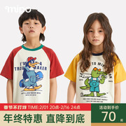 mipo儿童印花短袖，t恤夏季男女童，卡通上衣原创潮流
