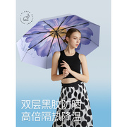 闲象大直径黑胶遮阳伞双层防晒防紫外线UPF50+晴雨两用太阳伞女生