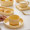 胡桃集市 ins风陶瓷餐具套装碗盘汤碗面碗沙拉碗日式高级感奶呼呼