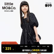 little moco童装春秋装儿童女童灯笼袖中袖连衣裙子KBB3DRST03