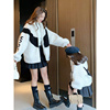 韩国女童亲子装2021秋冬装母女装羊羔，毛外套(毛外套)加绒加厚韩版棉衣