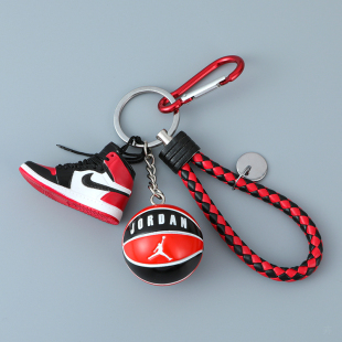 篮球创意球鞋钥匙扣挂件多功能diy包挂饰(包挂饰)钥匙圈nba纪念品仿真