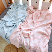 竹纤维婴儿冰丝毯宝宝夏季凉被幼儿园午睡儿童盖毯薄款小毛巾被子