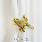 小鸟纯铜挂钩动物黄铜窗帘美式装饰挂物法式复古绑带欧式墙钩挂球