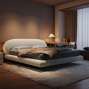 意式极简科技布床现代简约双人床卧室落地布艺床主卧软包婚床