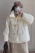 小香风羽绒服套装女2023秋冬短款韩版高级感白色时尚气质