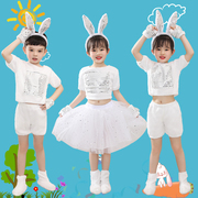 六一儿童表演服小兔子演出服，幼儿园舞蹈服小学生动物服白色夏