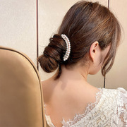 韩版时尚简约五齿水钻插梳发饰珍珠头饰旅游饰品，新娘头饰盘发