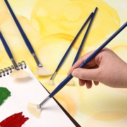日本樱花油画笔猪鬃毛扇形画笔水粉水彩油画笔伞形扁头鱼尾形笔美术生专用笔刷丙烯水彩绘画颜料手绘单支套装