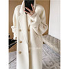 高级感羊毛白色毛呢外套，女冬装气质中长款加棉茧型呢子大衣