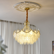 全铜后现代轻奢客厅吊灯，简约大气水晶餐厅灯创意，珍珠玻璃卧室灯具