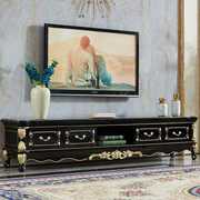 欧式实木电视柜客厅大小户型，黑檀色美式轻奢大理石电视柜茶几组合