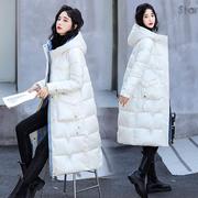 长款羽绒棉服外套帽a219冬中长过韩版女时连尚膝洋气女士棉衣冬季