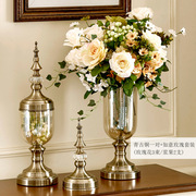 欧式装饰品花瓶简约玻璃干花，插花餐桌现代创意逸雅花瓶透明摆件