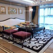 欧式地毯客厅沙发茶几简约现代美式中式卧室床边长方形地毯可定制