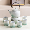 茶杯套装6只小清新提梁壶，功夫茶具套装陶瓷，中式现代简约大号茶壶