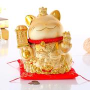 金色招财猫摆件特大号陶瓷，大气摇手发财猫，存钱罐开业装饰创意礼物