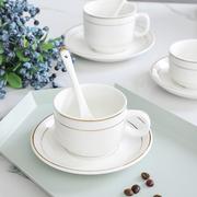 欧式陶瓷咖啡杯套装小奢华金边陶瓷奶茶杯酒店美式咖啡杯可定制