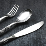 厚重控入1810不锈钢牛排叉，勺盘子套装全套西餐餐具三件套加厚