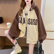 设计感小众卫衣外套，女秋冬季韩版宽松bf慵懒风加绒，加厚棒球服开衫