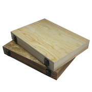 木盒长方形薄型木盒子放a4纸桌面收纳盒，大号翻盖仿古色木盒