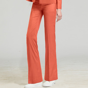 USPECIAL欧美高端气质橘红色羊毛阔腿裤微喇叭显瘦高百搭时尚裤子