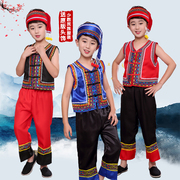 少数民族服装儿童男孩，苗族彝族演出服幼儿，舞蹈广西壮族三月三表演