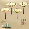 新中式仿古典宫灯布艺，手绘画灯笼吊灯，中国风餐厅饭店茶楼灯具