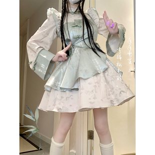 一团定金竹杳西瓜，气泡水原创设计lolita少女旗袍op连衣裙