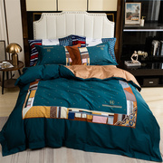 千月家纺纯棉印花100支四件套加厚被套床单4件套床上用品1.8米床