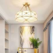 欧式吊灯圆形温馨浪漫卧室灯大气，家用客厅灯简约现代房间全铜灯具