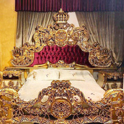 法式实木床欧式宫廷床奢华意大利实木雕花豪华定制布艺家具主卧床