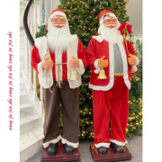 圣诞节装饰品1.8米圣诞老人商场酒店迎宾大号公仔唱歌落地摆件