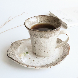 日本进口Zakka复古咖啡杯红茶杯手作陶瓷日式餐具水杯白粉引美式