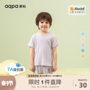 7a抗菌aqpa爱帕儿童t恤莫代尔夏季薄款男女童婴幼宝宝纯色上衣
