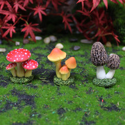 仿真蘑菇摆件苔藓微景观，多肉花盆装饰品，树脂工艺品diy红蘑菇田园