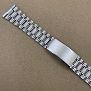 手表配件20mm钢表带 不锈钢折叠扣平口包片钢带表链带 长约17CM