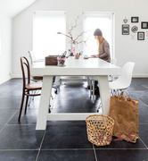北欧实木会议桌白色烤漆办公桌家用餐桌办公桌洽谈桌创意桌椅组合