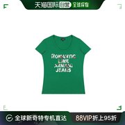 香港直邮armanijeans阿玛尼女士t恤绿色字母印花a5h47le-76