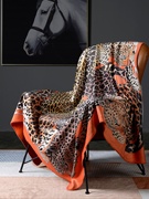 欧式奢华动物橘色，方毯搭毯小毛毯方盖毯沙发毯空调毯子午休毯