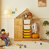 儿童衣柜收纳柜家用卧室，简易实木挂衣柜宝宝小衣橱，分类置物储物柜