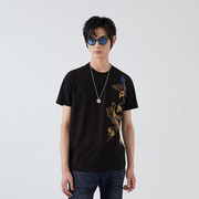 LIU·JO UOMO黑色圆领印花款时尚百搭款秋季短袖T恤09123216601